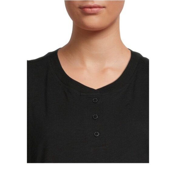 Time and Tru Women's Sleeveless Curve Hem Henley Midi Dress - Picture 5 of 6